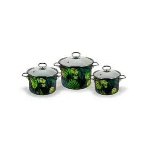 Набор кастрюьТропическая ночь-5-1-Эит, 2.4, 3.4, 5 черная Керченский металлургический завод 72315-ТРОПИЧЕСКАЯ НОЧЬ