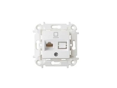 Розетка 1-ая компьютерная, скрытая белая, Мастер, Bylectrica РК18-6011