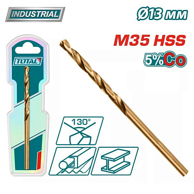 Сверло по металлу M35 HSS-CO 13 мм TOTAL TAC11213001