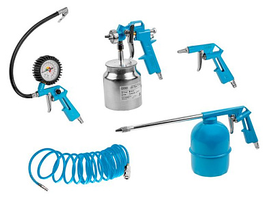 Набор пневмоинструмента S510, 5 пр., ниж. бак DGM DG4018-2