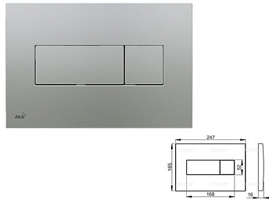 Кнопка управления для систем инсталляций, хром-матовая, Alcaplast M372