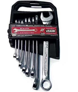 Набор комбинированных ключей 7-19 мм 8 пр. Baum 30-08МР