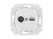 Розетка 2-ая комби компьютерная+телевизионная (скрытая) белая, Прованс, Bylectrica ТК-6351