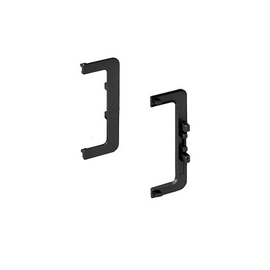 Комплект заглушек металлич. к профилю Gola, С-образных, левая+правая, черный AKS 118194