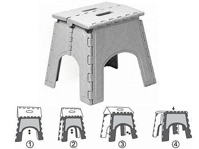 Табурет универсальный складной, мраморный IDEA М2297