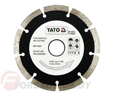 Круг алмазный 125x22,2 мм сегмент Yato YT-6003