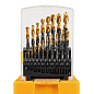 Набор сверл по металлу, 1-10 мм, HSS-Tin, Golden Tip, 19 шт Denzel 72321
