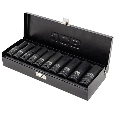 Набор ударных глубоких головок 10-24 мм 1/2'' 10 пр 12-гр JCB JCB-4107-9MPB