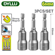 Торцевая магнитная насадка 6x65 мм DYLLU DTWR2K06 (3 шт)