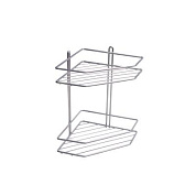 Полка угловая 2-ярусная серебро AKS 91248