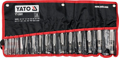 Набор пробойников для кожи 2,0-22 мм 15 пр. Yato YT-3591