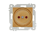 Розетка 1-ая, скрытая, без рамки, б/з, шторки, дуб, RITA, 10 A, 250 V, IP 20, Mutlusan 22006060258