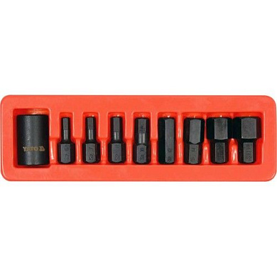 Набор ударных головок-бит 1/2'' HEX H6-H19, CrMo, CrV, S2, 9 пр.) Yato YT-10662