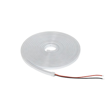 Гибкий неон - 9,6W/m, 12V, 6*12мм, 120 д/м, IP65, холодный белый, 6000K, - 5м, AKS 118639