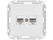 Розетка 2-ая компьютерная, скрытая белая, Аструм, Bylectrica РК216-6512