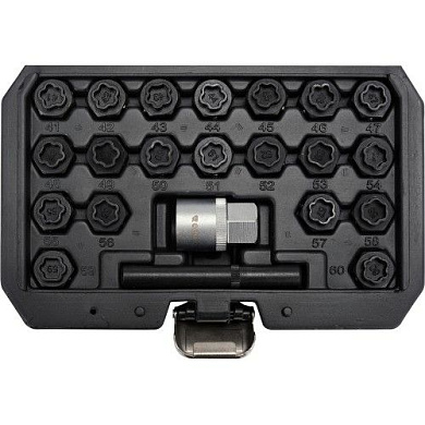 Набор головок для секретных колесных болтов BMW, 22 пр. размерный номер 41-60, в кейсе Yato YT-060303