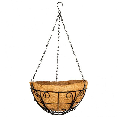 Подвесное кашпо с декором, 30 см, с кокосовой корзиной Palisad 69010