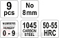 Набор клейм цифры 8 мм 9 шт Yato YT-6855