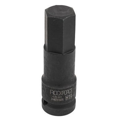 Головка-бита ударная HEX (6-гр) H19 1/2" RockForce RF-24407819MPB