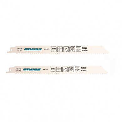 Полотна по дереву для сабельной пилы 4444 - S1110DF, 210х4,2 мм, 2 шт. Gross 782106