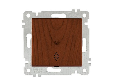 Выключатель проходной 1-клав., скрытый, без рамки, винт. зажим, орех, RITA, 10 A, 250 V, IP 20, Mutlusan 22004030257