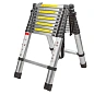 Лестница телескопическая двухсекционная 0.8-3.2+3.2 м, 10+10 ступенек, нагрузка 150 кг, ForceKraft FK-BL-TA320