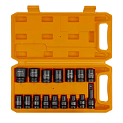 Набор ударных головок 8-27 мм 1/2'' 6-гр 16 пр, удлинитель 75 мм Partner PA-4179-5MPB