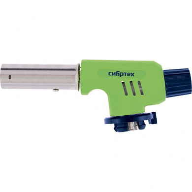 Горелка газовая на бутановый баллон, регулятор уровня пламени, пьезоподжиг Сибртех 91420