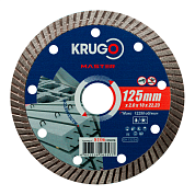 Круг алмазный по железобетону, 125x22,23 мм, турбо Krugo 81061250258