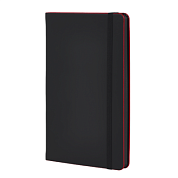 Блокнот "Black laser red", А5, 96 листов, черный, срез красный