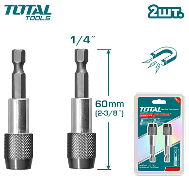 Держатель бит 60 мм TOTAL TAC462601 (2 шт)