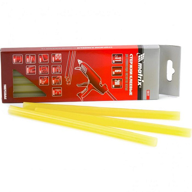Стержни клеевые, желтый, 11х200 мм, в упаковке 6 шт Matrix 930722