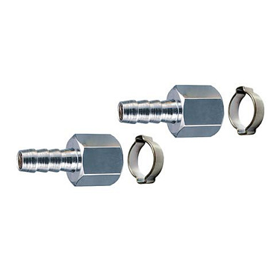 Переходник, внутр. резьба 1/4"-"елочка" 6 мм, с обжимным кольцом, 2 шт FUBAG 180440 В