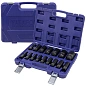 Набор глубоких ударных головок 10-32 мм 6-гр, 36 мм 12-гр, 1/2'' 16 пр, удлинитель 75 мм YATAFORCE YF-4177-5MPB