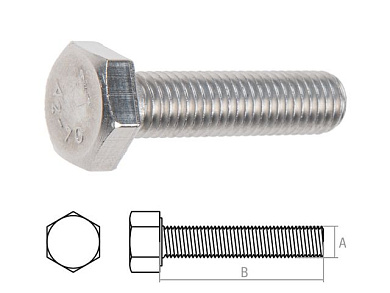 Болт М6х20 шестигр., нерж.сталь, А2, DIN 933, 200 шт в карт. уп. Starfix 093326-20