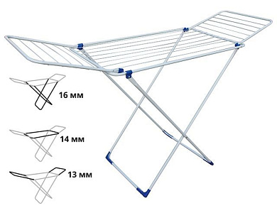 Сушилка для белья напольная, 18м, серия Stella, бело-синяя, PERFECTO LINEA 46-011843