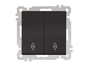 Выключатель проходной 2-клав., скрытый, без рамки, пруж. зажим, черный, DARIA, 10 A, 250 V, IP 20, Mutlusan 21004040184