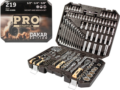 Набор инструментов 219 пр. 1/4"&3/8"&1/2" 6-гр PRO STARTUL PRO-219DK