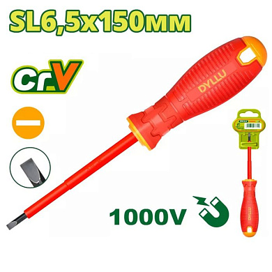 Отвертка крестовая SL6.5x150 мм диэлектрическая DYLLU DTSD7266