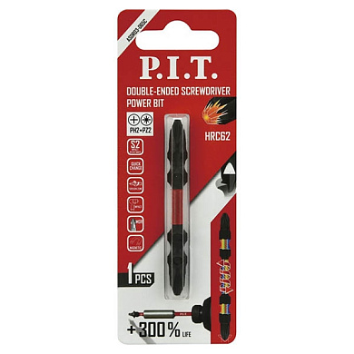 Бита двусторонняя PH2-PZ2x65 мм PIT ASDR03-065C