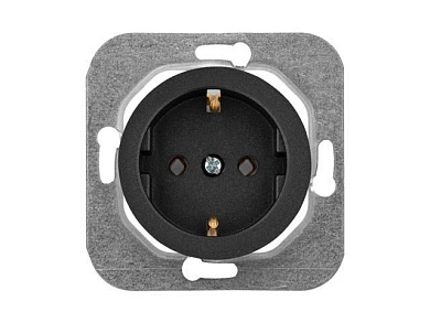 Розетка 1-ая (скрытая, с/з) графит, Прованс, Bylectrica РС16-1402гр