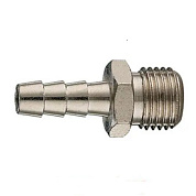 Штуцер пневматический наруж. резьба 1/4"-"елочка" 6 мм H-D HD-1257M