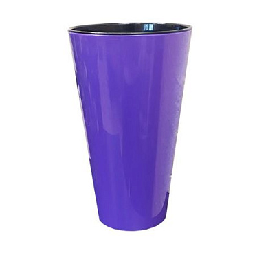 Кашпо для цветов со вставкой "КАМЕЛИЯ", h=260, d=140, вставка 130 мм, фиолетовый Гарденпласт 00045