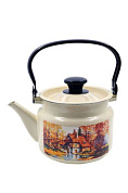 Чайник эмалированный цилиндр 2 л, слоновый, Старая мельница Керченский металлургический завод 42704-102/6-У4СлСМ