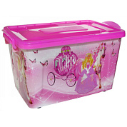 Контейнер 35 л, "Золушка", розовый/сиреневый, прозрачный РУССПЛАСТ РП-117-ЗР