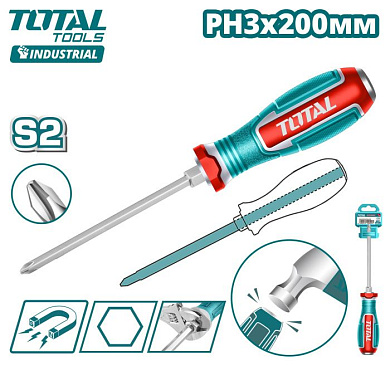 Ударная отвертка крестовая PH3x200 мм TOTAL TGTPH3200