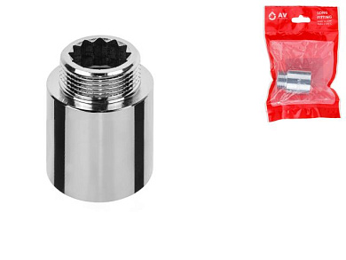 Удлинитель 3/4" вн.-нар.х30 мм усиленный ХРОМ, инд. упак. AV Engineering AVE301045