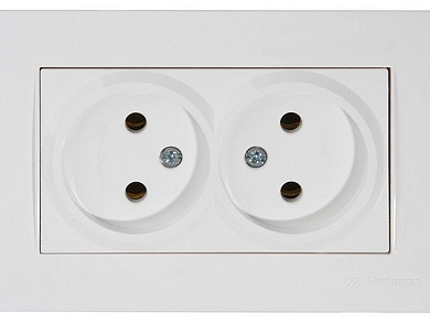 Розетка 2-ая, скрытая, б/з, керамика, белая, RITA, 16 A, 250 V, IP 20, Mutlusan 22202010201