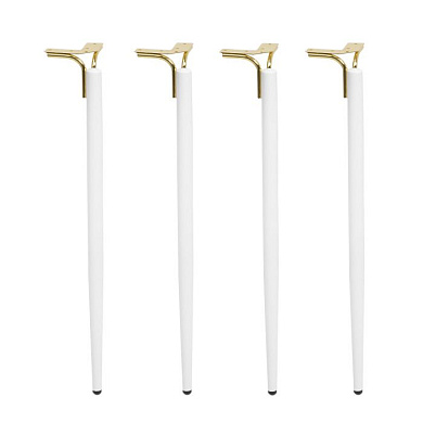 Опора мебельная DIANA h725, белый матовый/золото, 1 упак 4 шт., AKS 112516