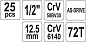 Набор инструмента 1/2'' 25 пр. CrV Yato YT-12671